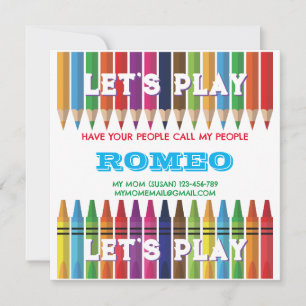 Crayon Playdate Invitation