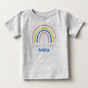 Crayon Rainbow Confetti Personalised Baby T-Shirt