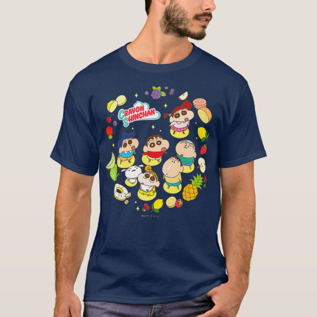 Crayon Shin-chan A lot of fruit Dessert Time T-Shirt (Front)