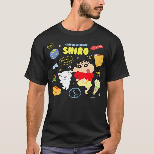 Crayon Shin-chan happyShiro Dance together T-Shirt (Front)