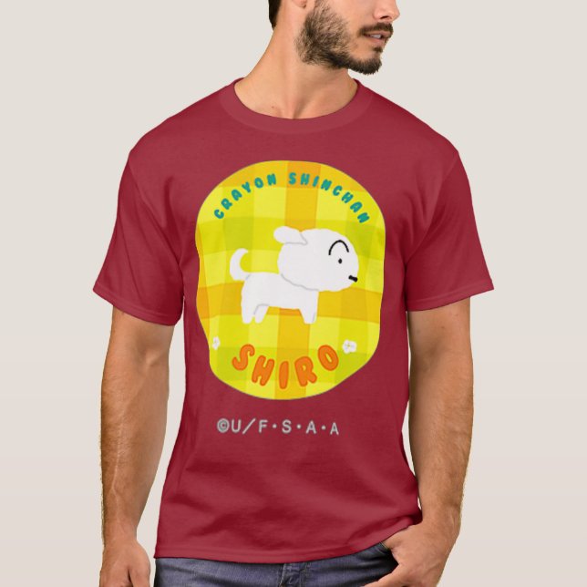 Crayon Shin-chan happyShiro Gingham check T-Shirt (Front)