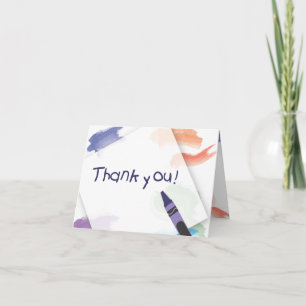 Crayon Thank You Card Blue