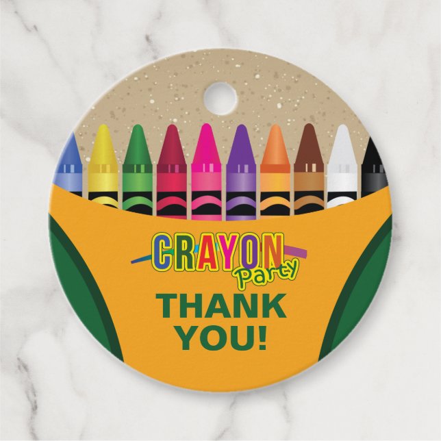 Crayon Thank You Favour Tags (Front)