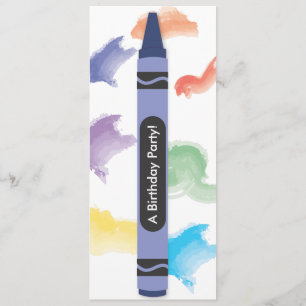 Crayon Theme Invitations     Blue