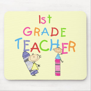 Crayons 1st Grade Teacher Tshirts and Gifts Mouse Mat