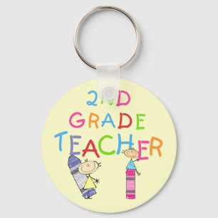 Crayons 2nd Grade Teacher Tshirts and Gifts Key Ring