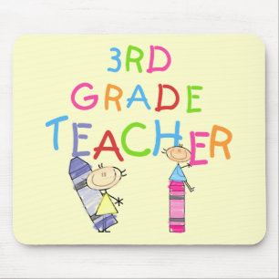 Crayons 3rd Grade Teacher Tshirts and Gifts Mouse Mat