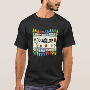 Crayons And Flower Teaching  Counselor T-Shirt