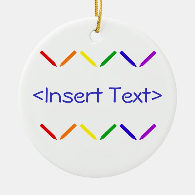 Crayons Ceramic Tree Decoration (Front)