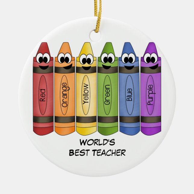 Crayons Ceramic Tree Decoration (Front)