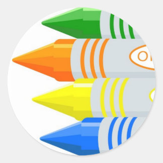 Crayons Classic Round Sticker