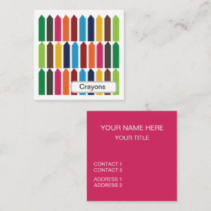 Crayons Elementary Preschool Back To School Square Business Card