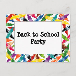 Crayons Frame Invitation Postcard