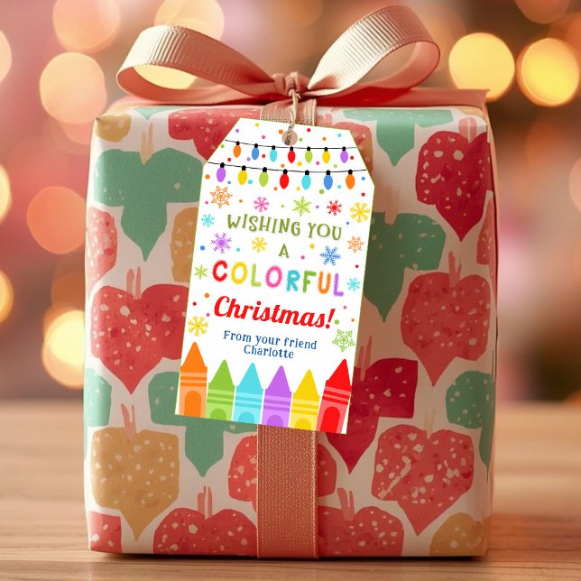 Crayons gift tag, Christmas favour tag (Creator Uploaded)