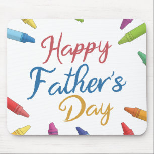 Crayons Happy Father's Day Typography   Mouse Pad