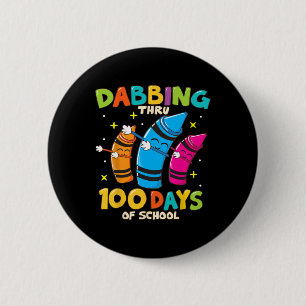 Crayons Kids 100 Days School Boys Girls Gift 6 Cm Round Badge