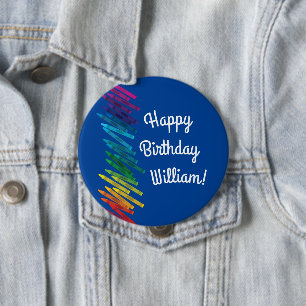 Crayons Kids Birthday Party Art Cute Colorful 10 Cm Round Badge