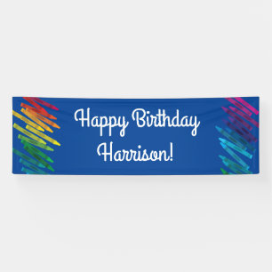 Crayons Kids Birthday Party Art Cute Colourful Banner