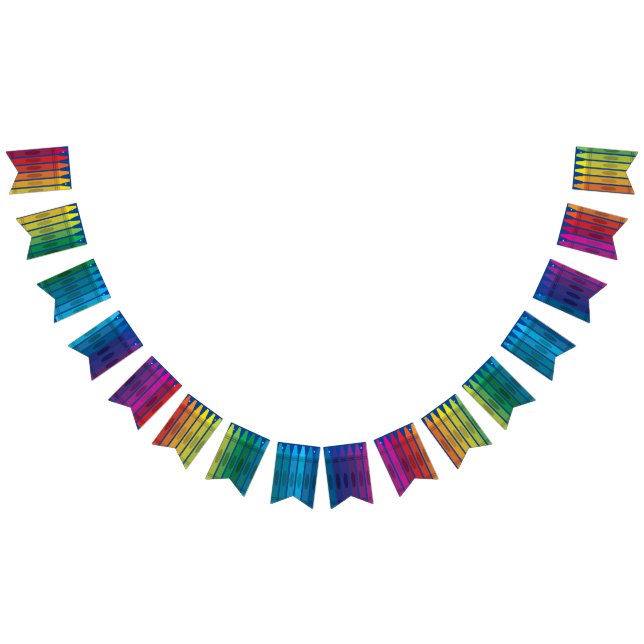 Crayons Kids Birthday Party Art Cute Colourful Bunting (All)