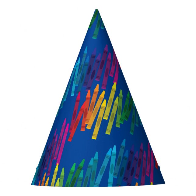 Crayons Kids Birthday Party Art Cute Colourful Hat (Front)
