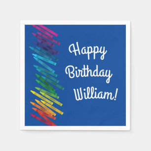 Crayons Kids Birthday Party Art Cute Colourful Napkin