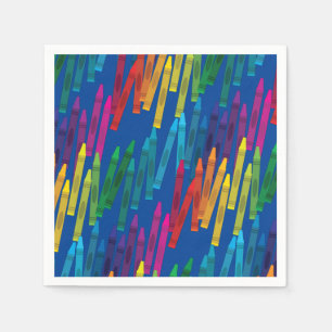 Crayons Kids Birthday Party Art Cute Colourful Napkin