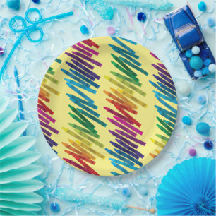 Crayons Kids Birthday Party Art Cute Colourful Paper Plate