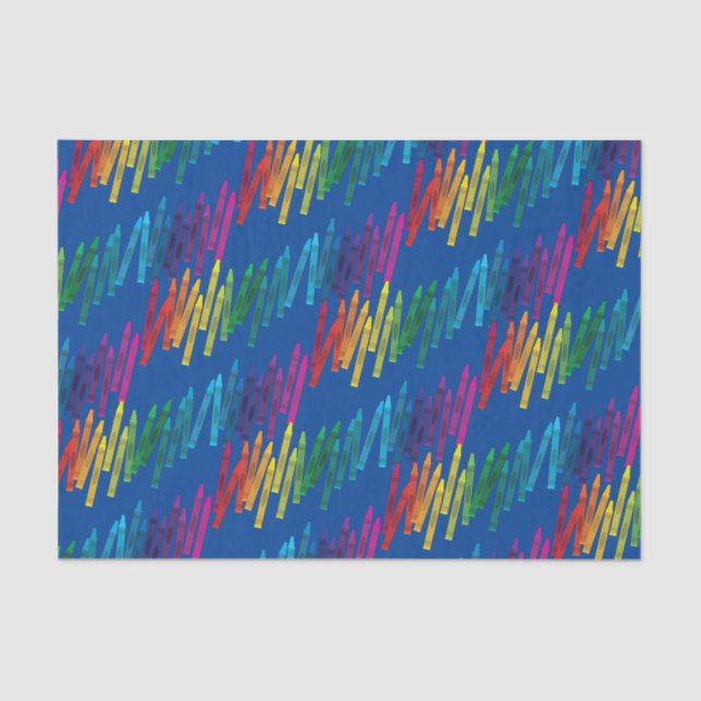 Crayons Kids Birthday Party Art Cute Colourful Tissue Paper (Front)