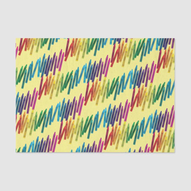 Crayons Kids Birthday Party Art Cute Colourful Tissue Paper (Front)