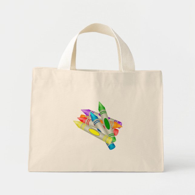 Crayons Mini Tote Bag (Front)