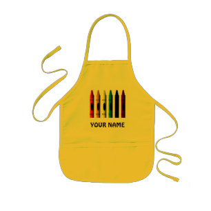 Crayons Name Kids Cute Yellow Crayon Apron