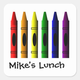 Crayons Name Template Crayon Lunch Bah Square Sticker
