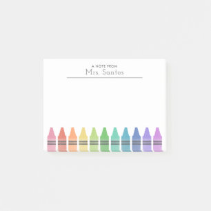 Crayons Personalised Teacher  Post-it Notes