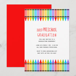 Crayons Preschool Graduation Invitation