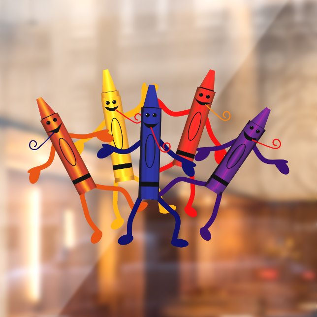 Crayons Preschool Happiness Window Cling (Sheet 2)