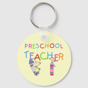 Crayons Preschool Teacher Tshirts and Gifts Key Ring