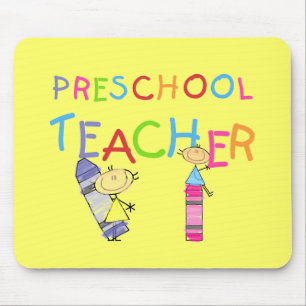 Crayons Preschool Teacher TShirts and Gifts Mouse Mat