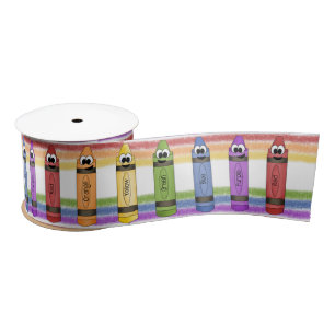 Crayons Satin Ribbon