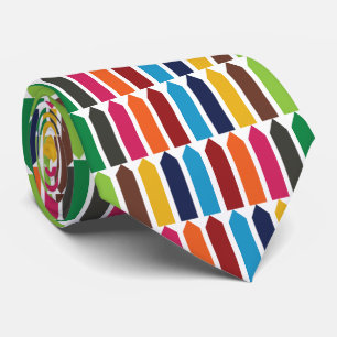 Crayons School Teacher Colourful Tie