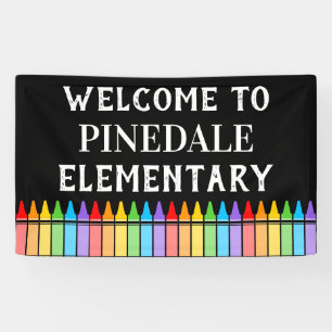 Crayons School Welcome Banner
