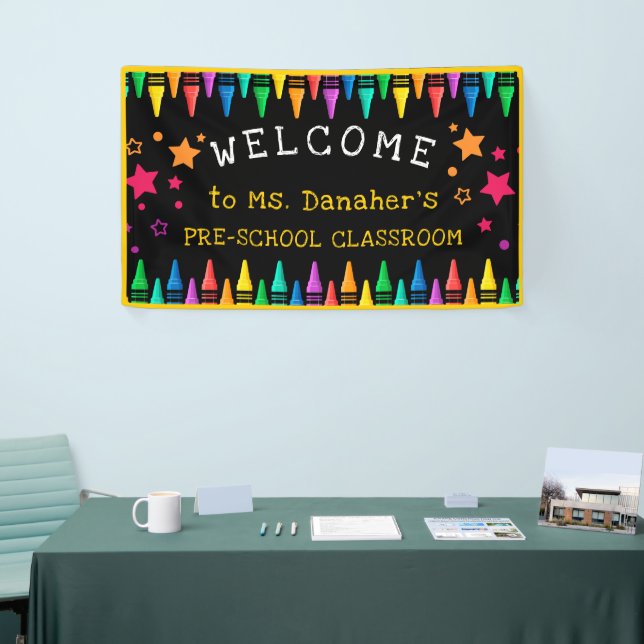 Crayons Stars Colourful Welcome Teacher's Classroo Banner (Tradeshow)