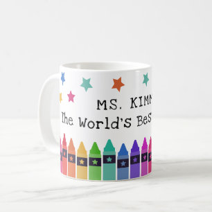 Crayons & Stars World's Best Teacher Appreciation Coffee Mug