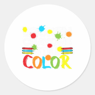 Crayons Still Colour Mental Health Awareness 5 Classic Round Sticker
