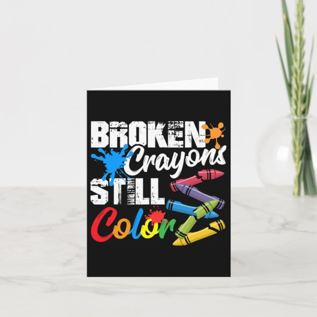 Crayons Still Colour Mental Health Awareness  Card (Front)