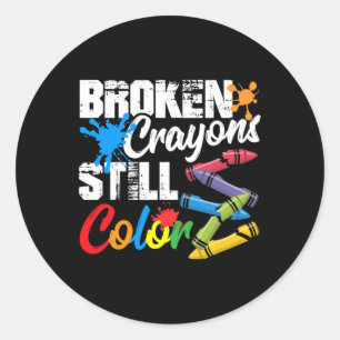 Crayons Still Colour Mental Health Awareness  Classic Round Sticker