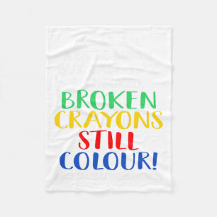 Crayons Still Colour Mental Health Awareness Graph Fleece Blanket