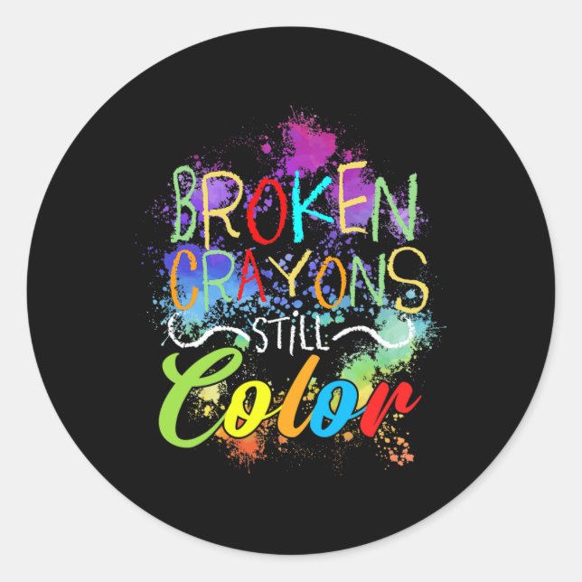 Crayons Still Colour Self Care Mental Health Probl Classic Round Sticker (Front)