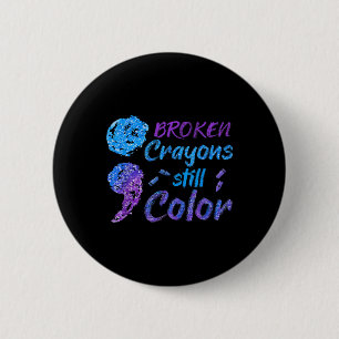 Crayons Suicide Awareness Month Support 6 Cm Round Badge