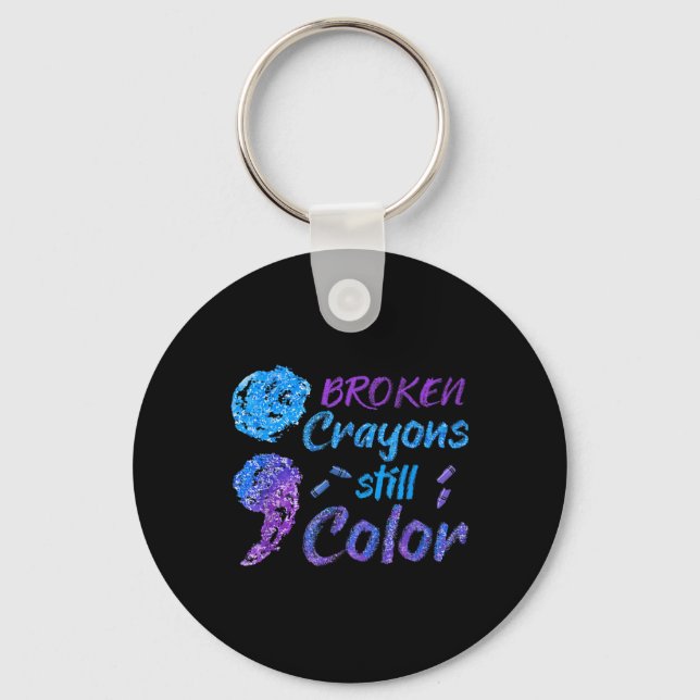 Crayons Suicide Awareness Month Support  Key Ring (Front)