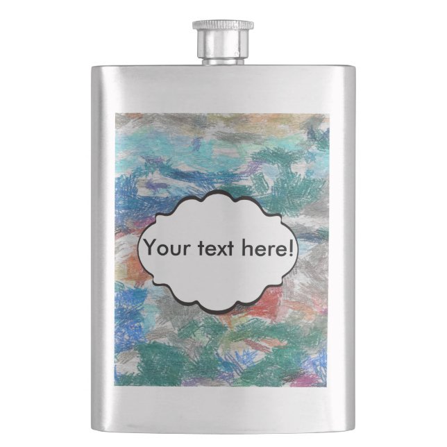 Crayons texture hip flask (Front)